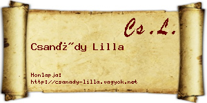 Csanády Lilla névjegykártya