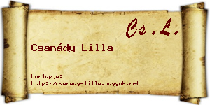 Csanády Lilla névjegykártya
